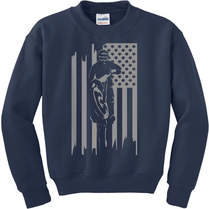 American Flag Motocross Apparel Motocross Dirt Bike Kids Sweatshirt