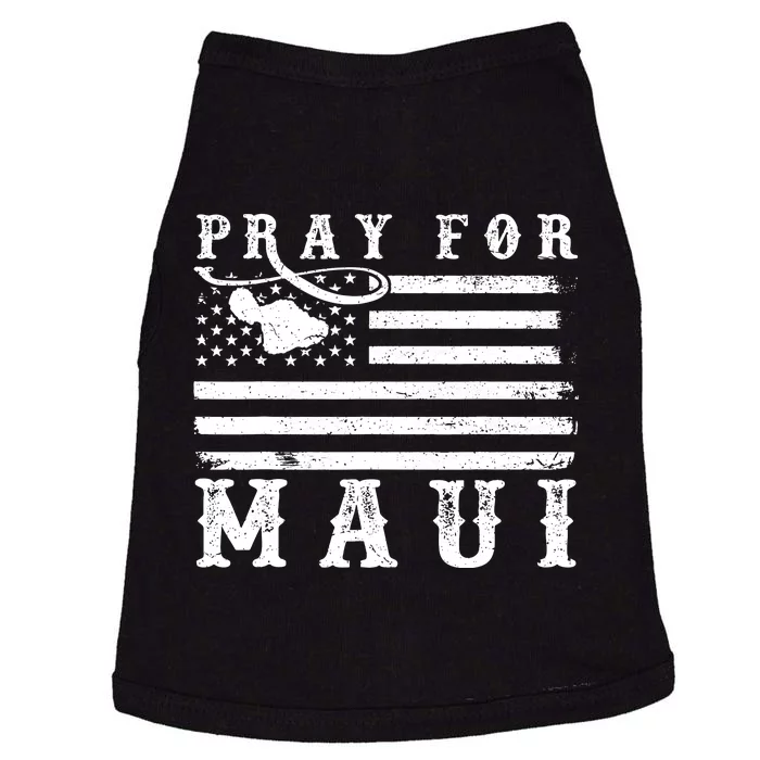 American Flag Maui Hawaii Strong Pray For Maui Doggie Tank