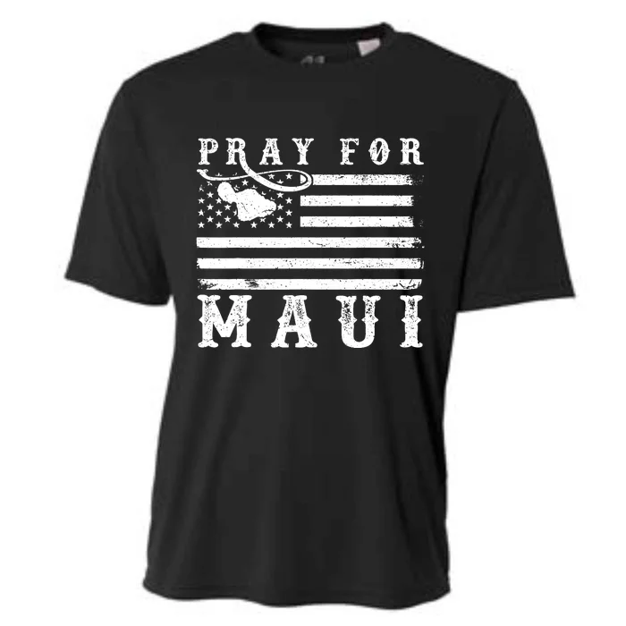 American Flag Maui Hawaii Strong Pray For Maui Cooling Performance Crew T-Shirt