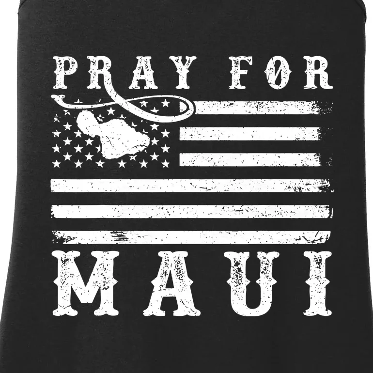 American Flag Maui Hawaii Strong Pray For Maui Ladies Essential Tank