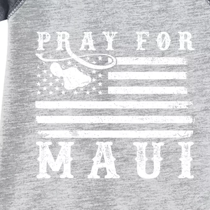 American Flag Maui Hawaii Strong Pray For Maui Infant Baby Jersey Bodysuit