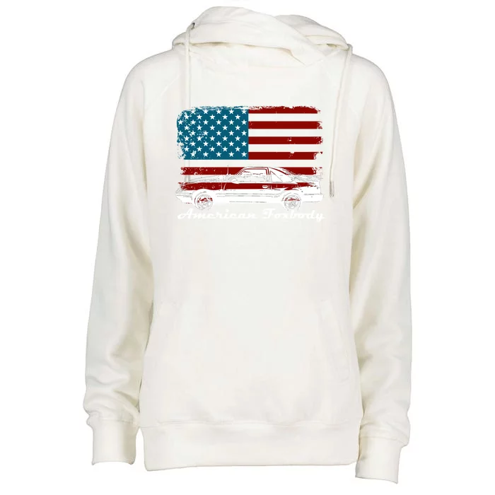 American Foxbody Muscle Car 5 0l Car Enthusiast Flag Gift Womens Funnel Neck Pullover Hood