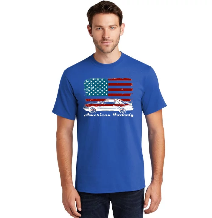 American Foxbody Muscle Car 5 0l Car Enthusiast Flag Gift Tall T-Shirt