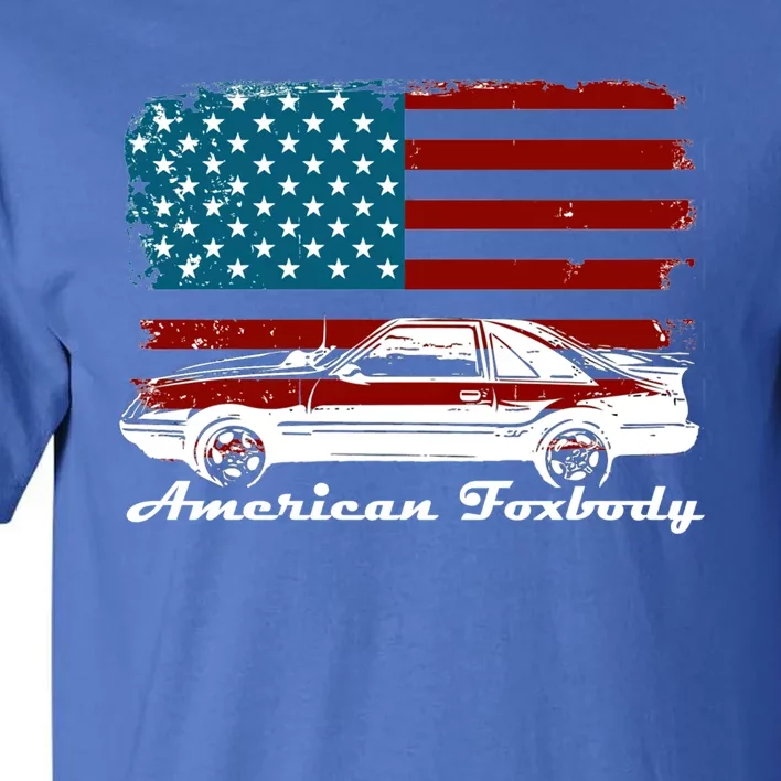 American Foxbody Muscle Car 5 0l Car Enthusiast Flag Gift Tall T-Shirt