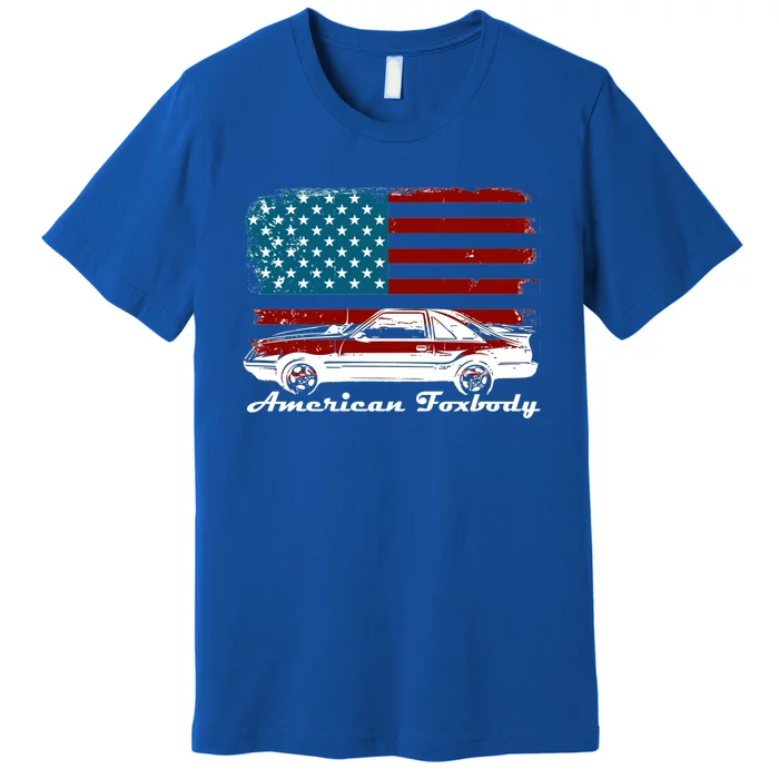 American Foxbody Muscle Car 5 0l Car Enthusiast Flag Gift Premium T-Shirt