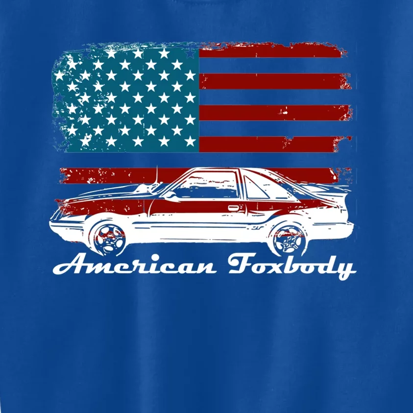 American Foxbody Muscle Car 5 0l Car Enthusiast Flag Gift Kids Sweatshirt