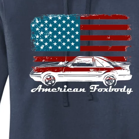 American Foxbody Muscle Car 5 0l Car Enthusiast Flag Gift Women's Pullover Hoodie