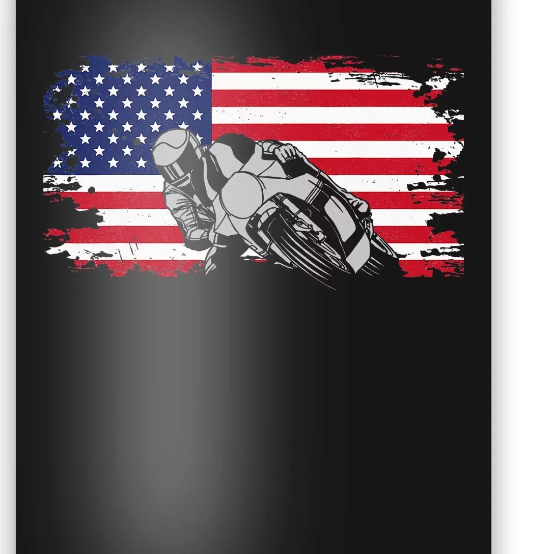 American Flag Motorcycle Poster