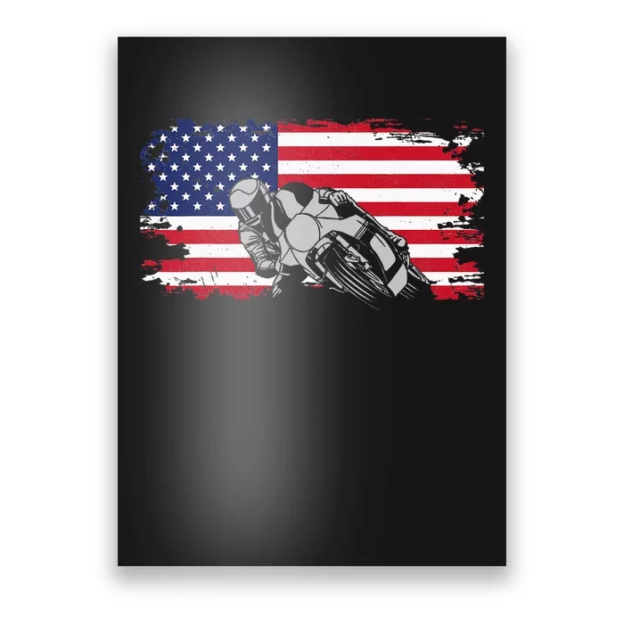 American Flag Motorcycle Poster