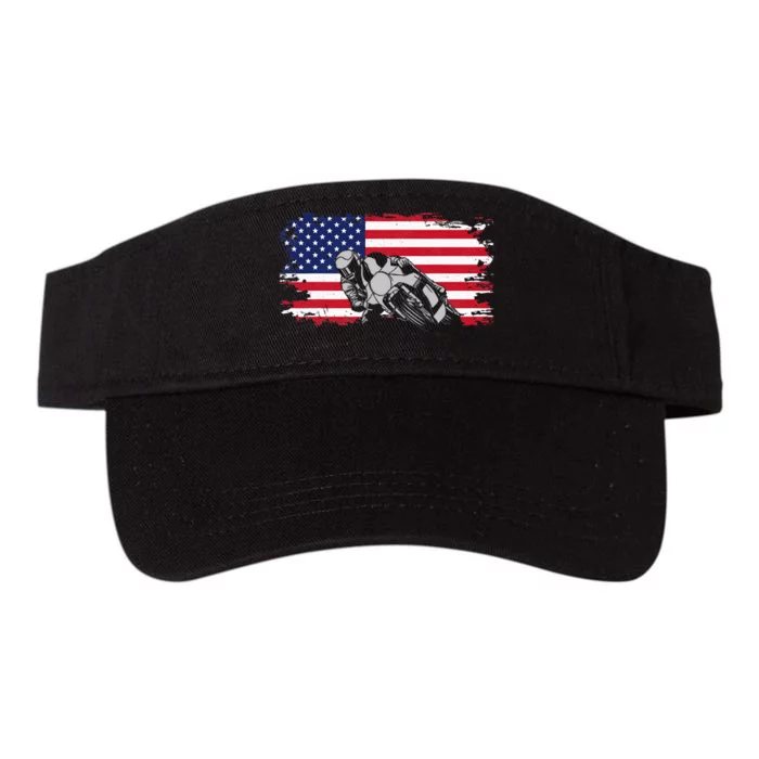 American Flag Motorcycle Valucap Bio-Washed Visor