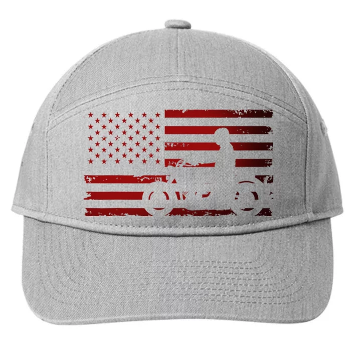 American Flag Motorcycle Biker Chopper 7-Panel Snapback Hat