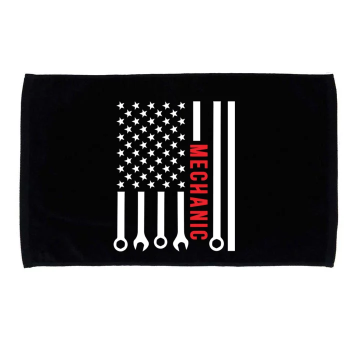 American Flag Mechanic Design Gift Microfiber Hand Towel