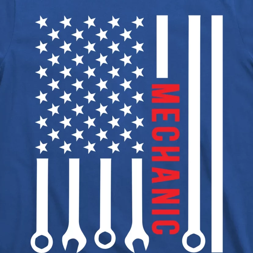 American Flag Mechanic Design Gift T-Shirt