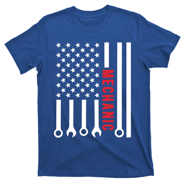 American Flag Mechanic Design Gift T-Shirt