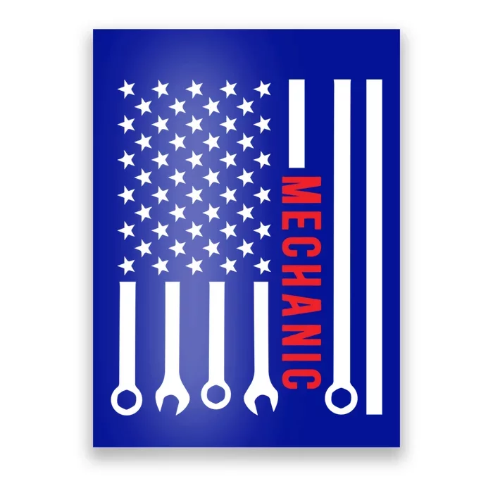 American Flag Mechanic Design Gift Poster