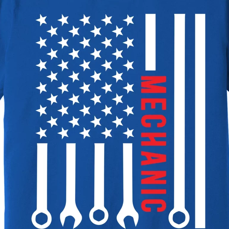 American Flag Mechanic Design Gift Premium T-Shirt