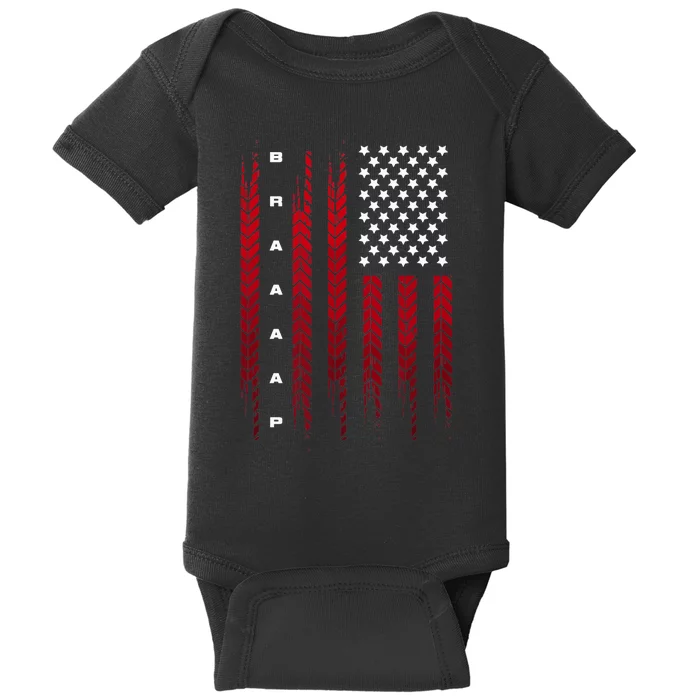 American Flag Motocross Motocross Dirt Bike Baby Bodysuit