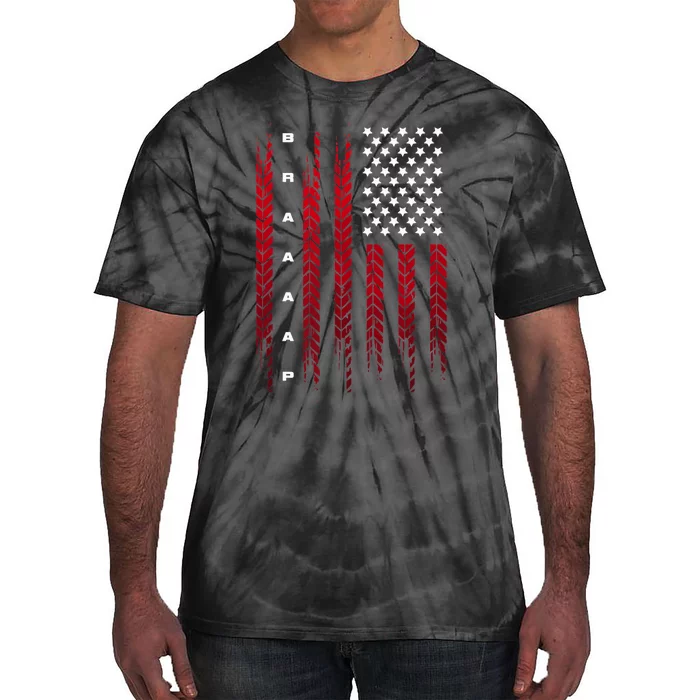 American Flag Motocross Motocross Dirt Bike Tie-Dye T-Shirt