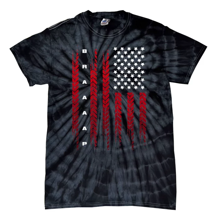 American Flag Motocross Motocross Dirt Bike Tie-Dye T-Shirt