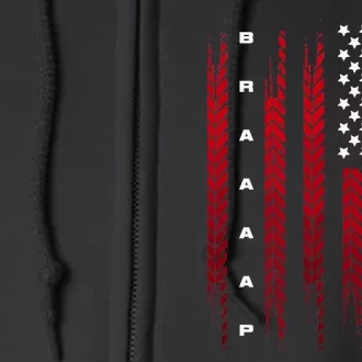 American Flag Motocross Motocross Dirt Bike Full Zip Hoodie