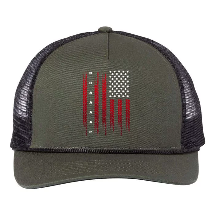 American Flag Motocross Motocross Dirt Bike Retro Rope Trucker Hat Cap