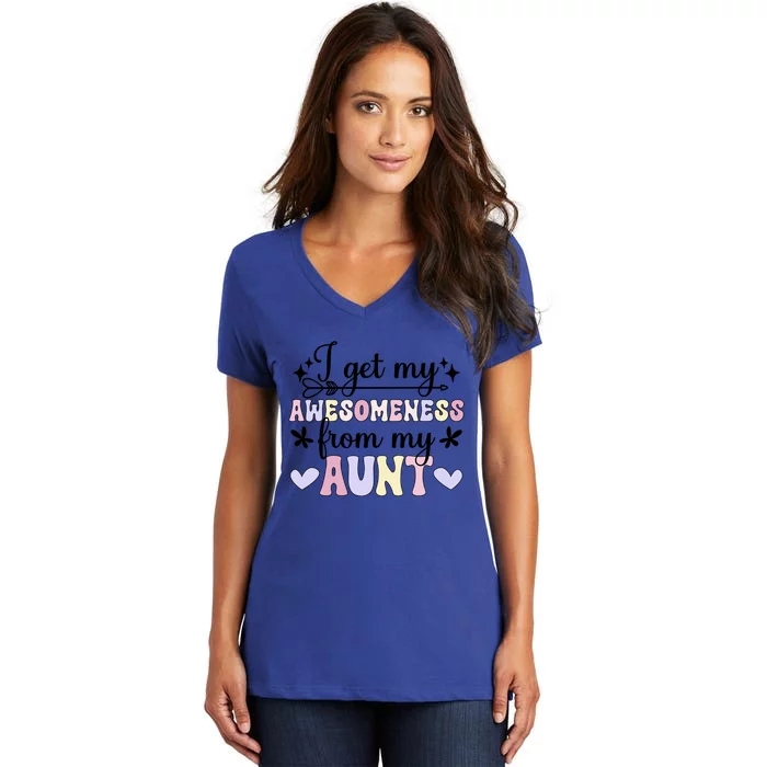 Awesoess From My Aunt From Aunt To Niece Gift Women's V-Neck T-Shirt