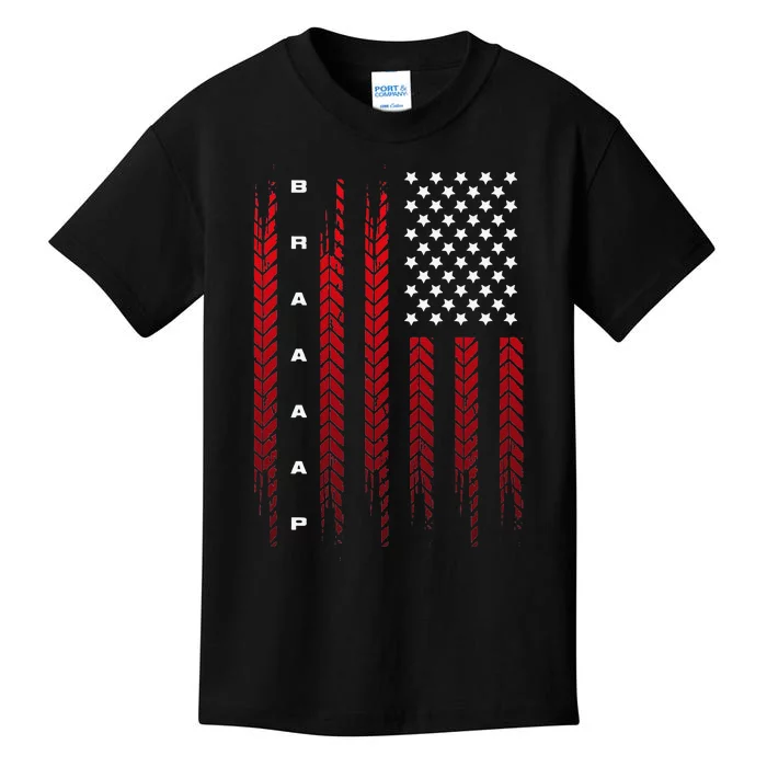 American Flag Motocross Apparel Motocross Dirt Bike Kids T-Shirt