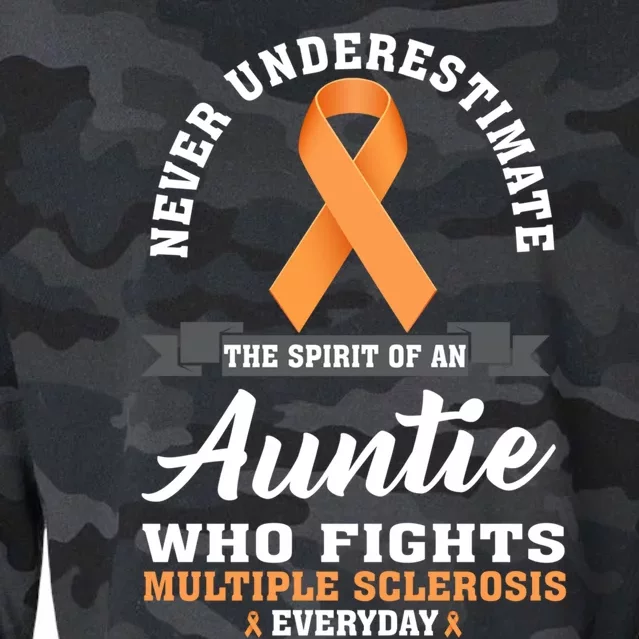 Auntie Fights Multiple Sclerosis Ms Warrior Cool Gift Cropped Pullover Crew