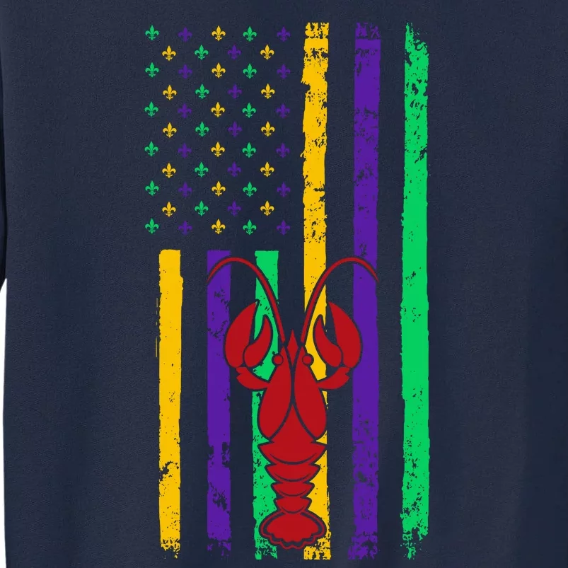 American Flag Mardi Gras Costume Tall Sweatshirt