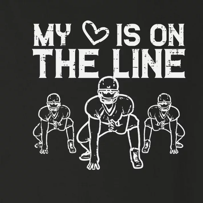 American Football My Heart Is On The Line Lineman Toddler Long Sleeve Shirt