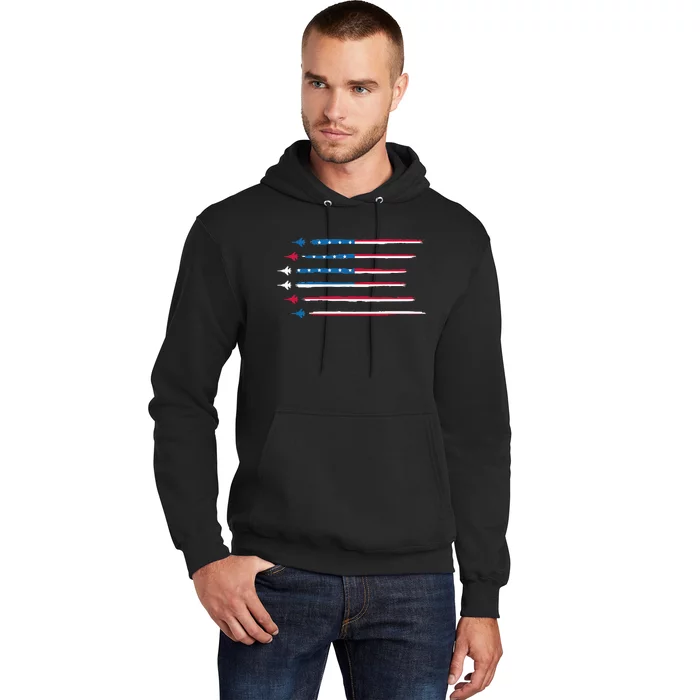 American Flag Military Jet Plane Aviation Hoodie