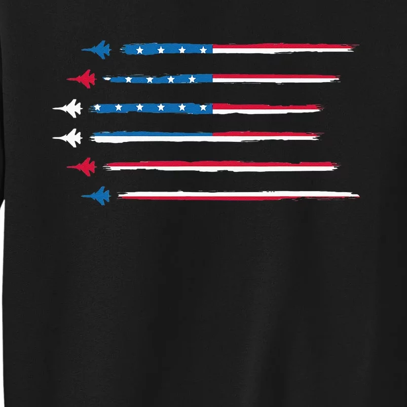 American Flag Military Jet Plane Aviation Sweatshirt