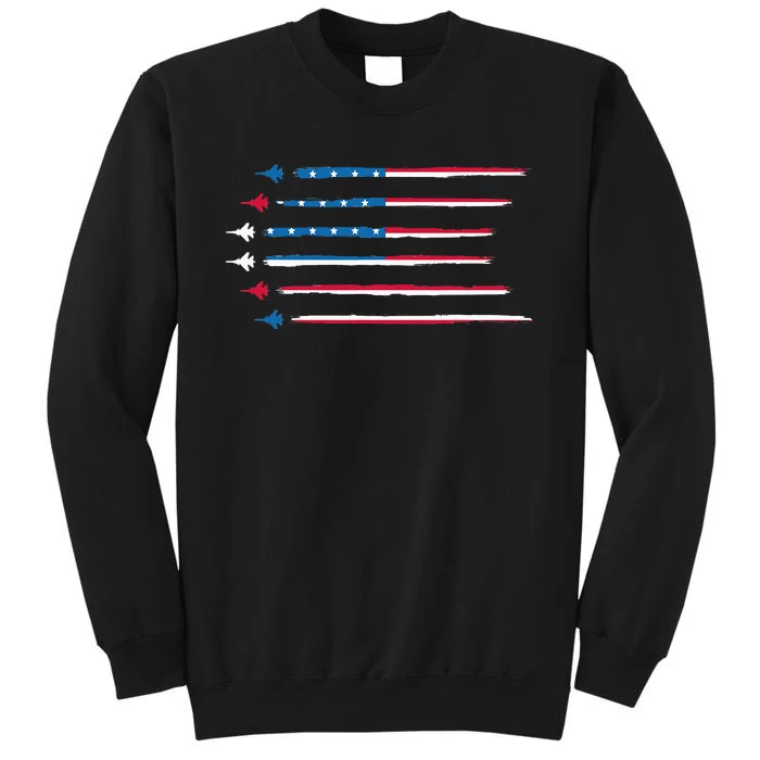 American Flag Military Jet Plane Aviation Sweatshirt