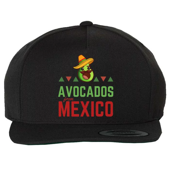 Avocados From Mexico Mexican Day Flag Avocado Costume Wool Snapback Cap