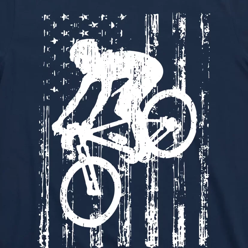 American Flag Mountain Bike, Mountain Bike Gift T-Shirt