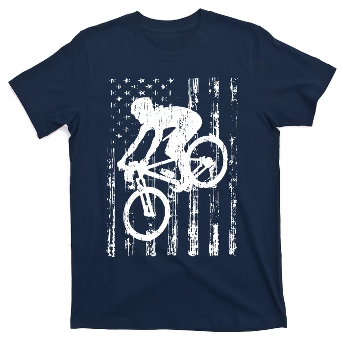 American Flag Mountain Bike, Mountain Bike Gift T-Shirt