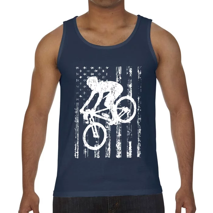 American Flag Mountain Bike, Mountain Bike Gift Comfort Colors® Tank Top