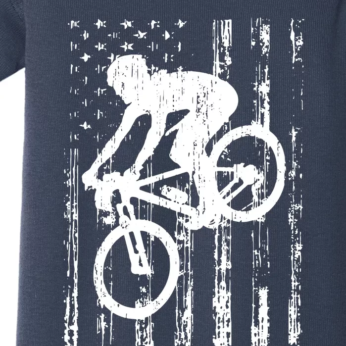 American Flag Mountain Bike, Mountain Bike Gift Baby Bodysuit