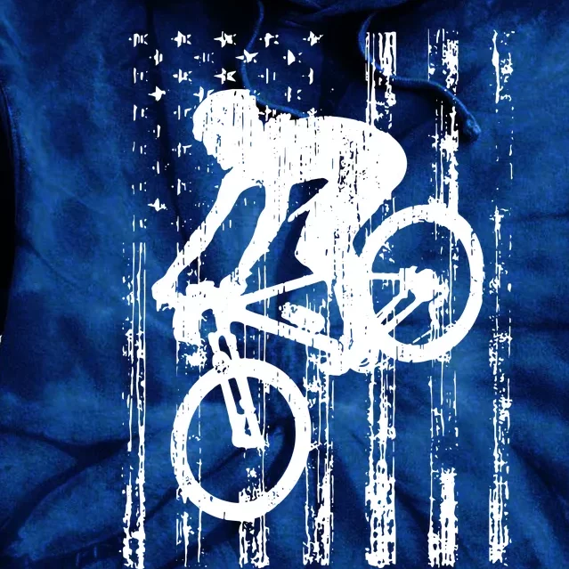 American Flag Mountain Bike, Mountain Bike Gift Tie Dye Hoodie