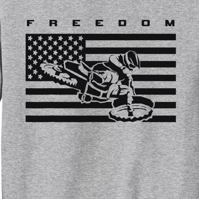 American Flag Motocross Apparel Motocross Dirt Bike Tall Sweatshirt