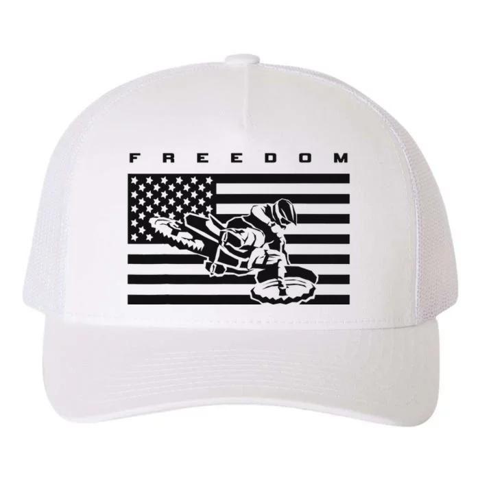 American Flag Motocross Apparel Motocross Dirt Bike Yupoong Adult 5-Panel Trucker Hat