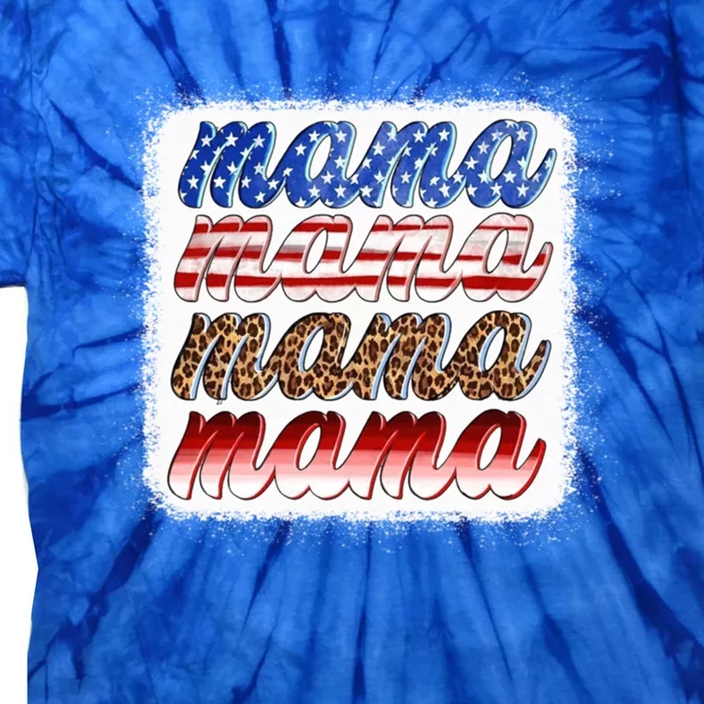 American Flag Mama Leopard Mama Cool Gift Tie-Dye T-Shirt