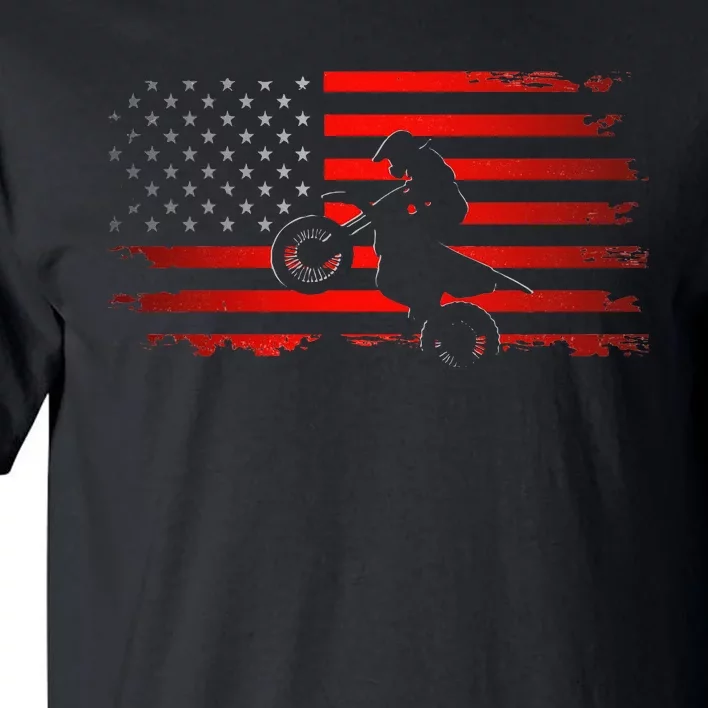 American Flag Motocross Motocross Dirt Bike Tall T-Shirt