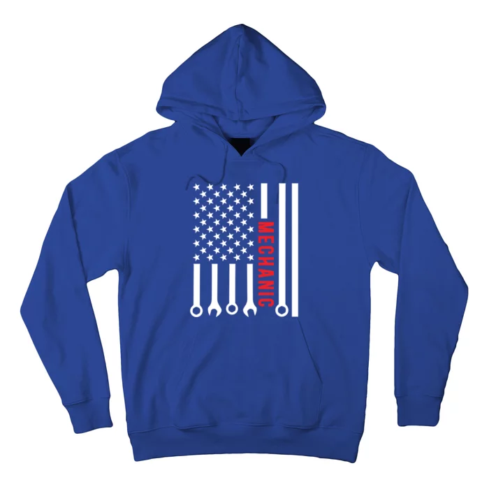 American Flag Mechanic Design Gift Hoodie