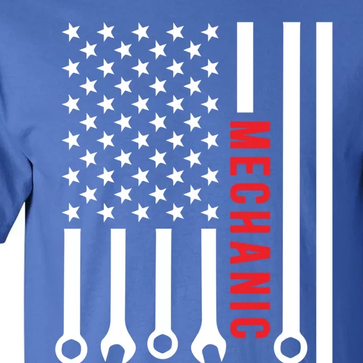 American Flag Mechanic Design Gift Tall T-Shirt