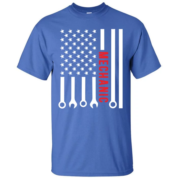 American Flag Mechanic Design Gift Tall T-Shirt