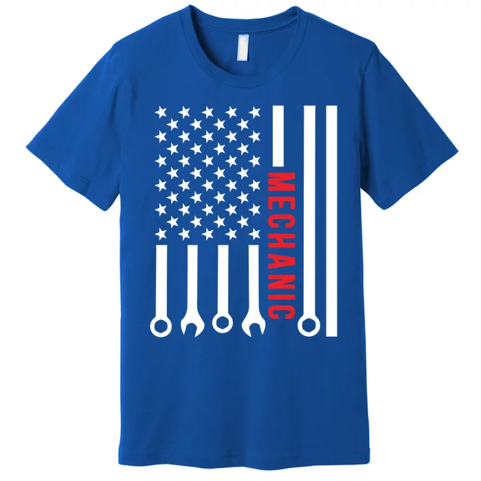 American Flag Mechanic Design Gift Premium T-Shirt