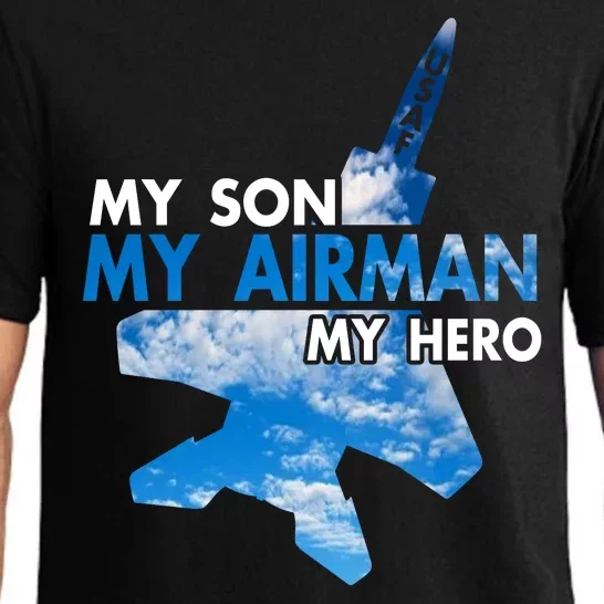 Air Force Mom My Son My Airman Hero Air Force Dad Gift Pajama Set