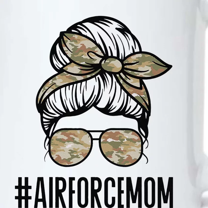 Air Force Mom Messy Bun Sunglasses Military Mom Mother's Day Black Color Changing Mug