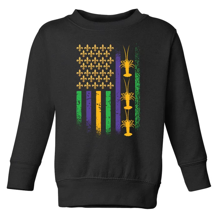 American Flag Mardi Gras Toddler Sweatshirt